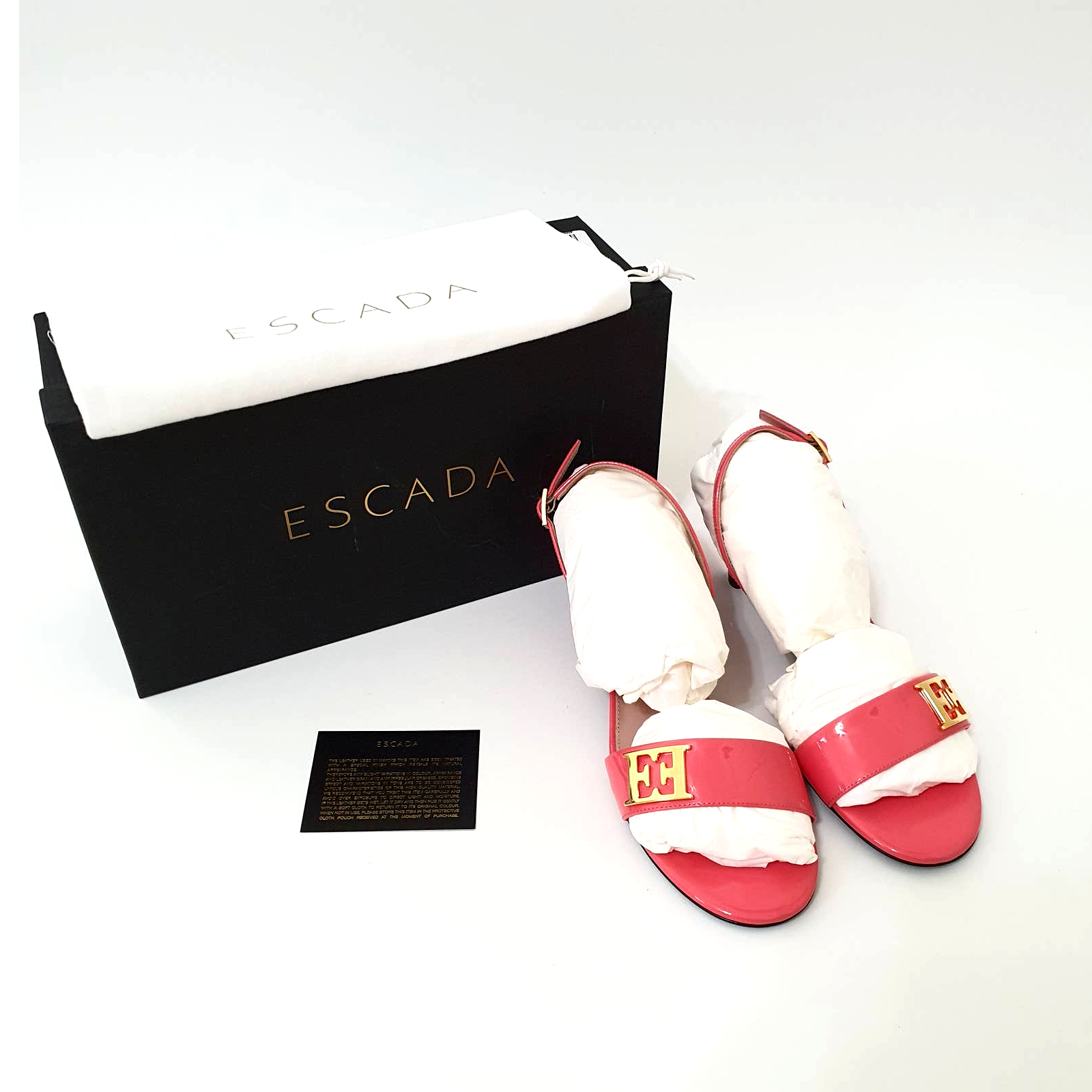 Escada Pink Ruby Slingback Kitten Heel Sandal Nib Women's Size 37